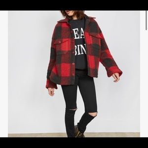 Anine bing Bobby flannel jacket in red
